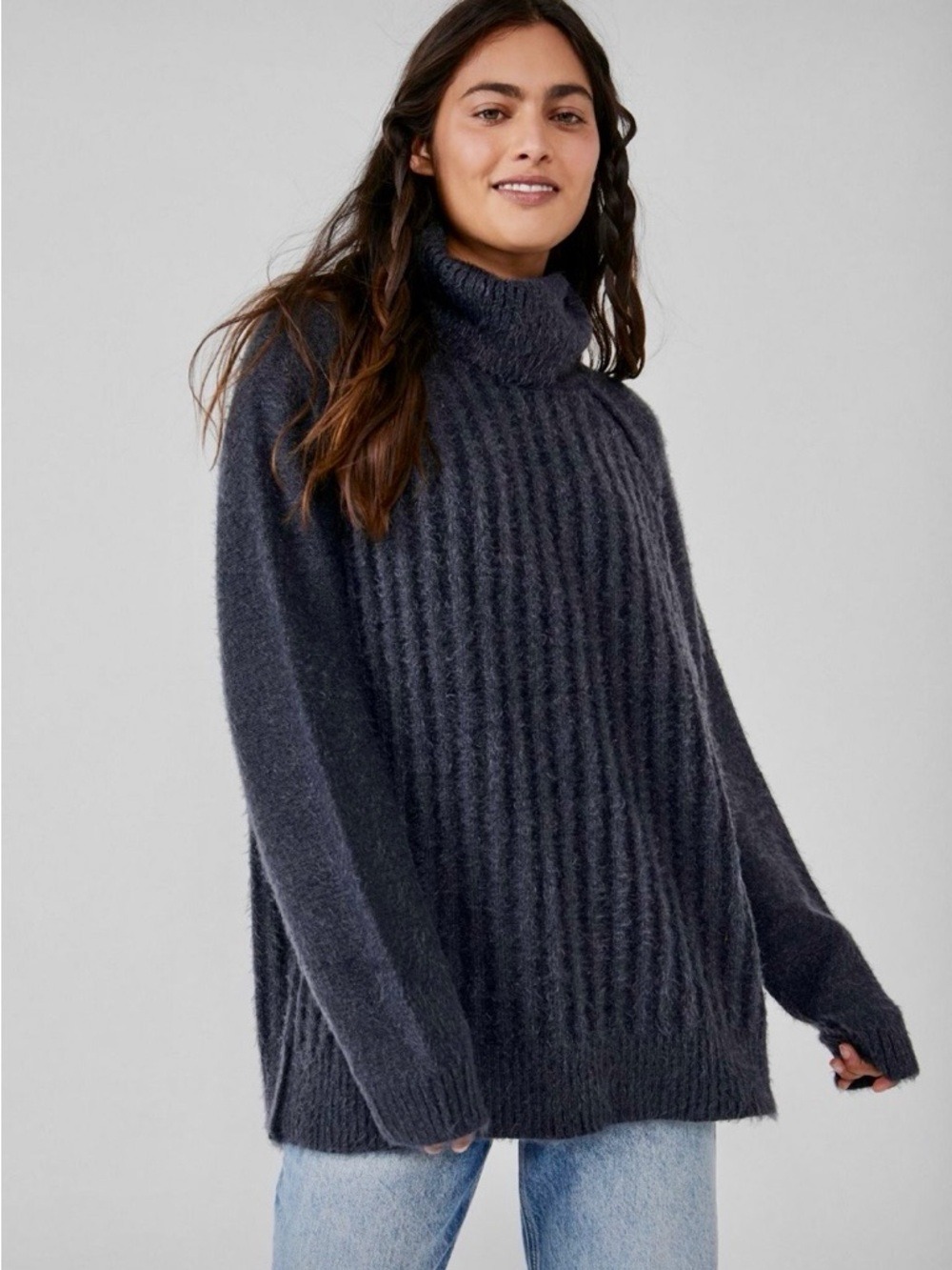 FREE PEOPLE Big City Turtleneck Chunky Sweater